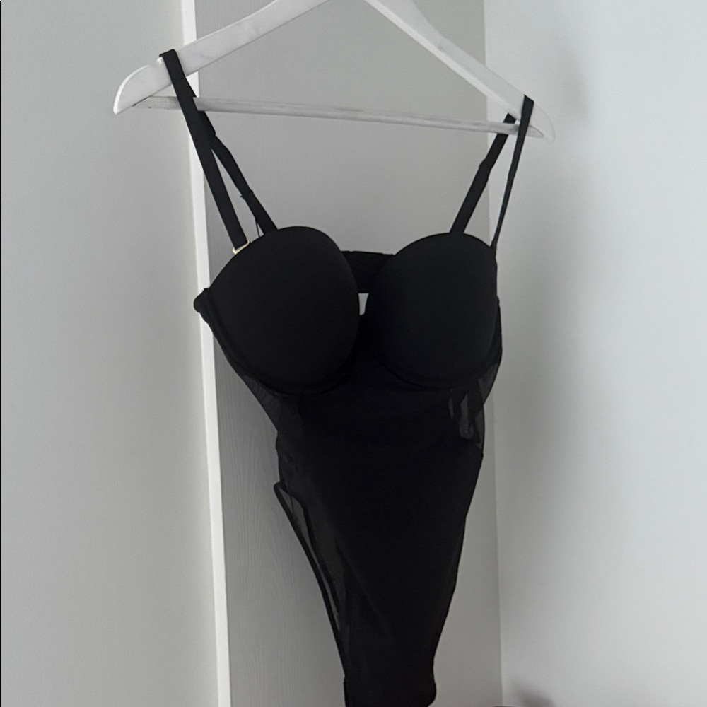 Wolford Black Mesh Bodysuit